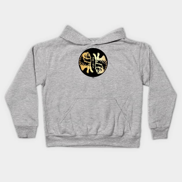 Aries Golden Zodiac Symbol Kids Hoodie by FreeSpiritMeg